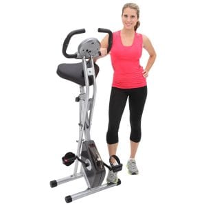 Woman With Foldable Exercise Bike