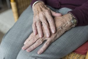 Wrinkled Hands from Aging