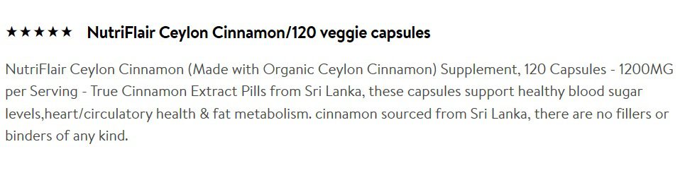 NutriFlair Ceylon Cinnamon Review 