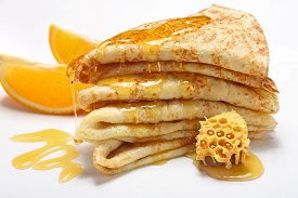 Hearty Pancakes with Honey
