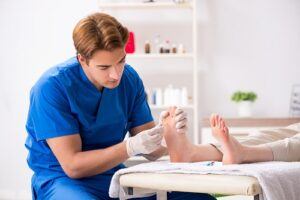 Podiatrist Treating Diabetic Feet