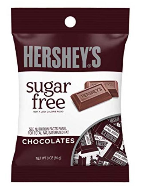 HERSHEY'S Sugar Free Chocolate Bars, 3 Ounces (Pack of 12)