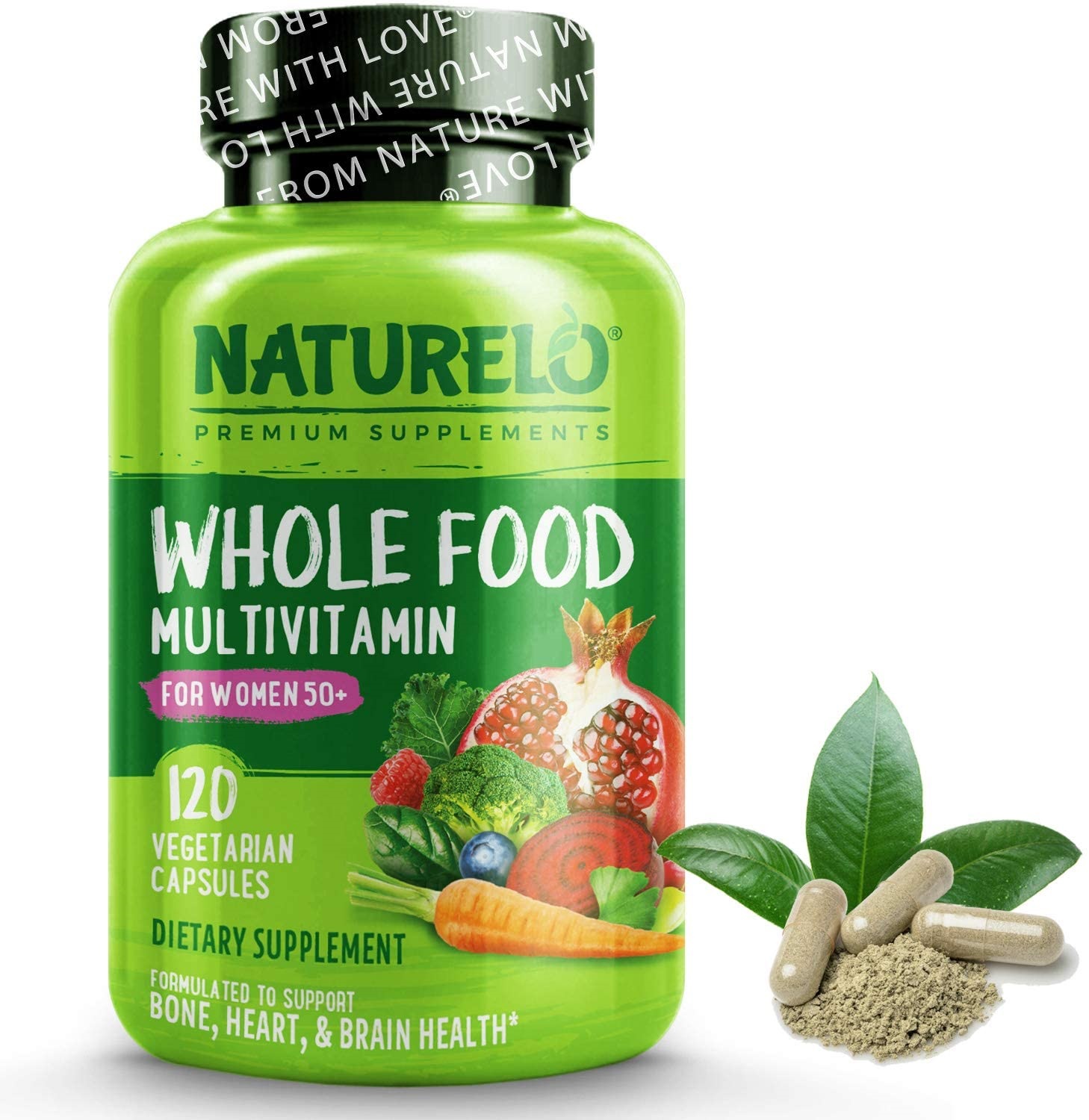 NATURELO Whole Food Multivitamins for Women 50+ (Iron Free)