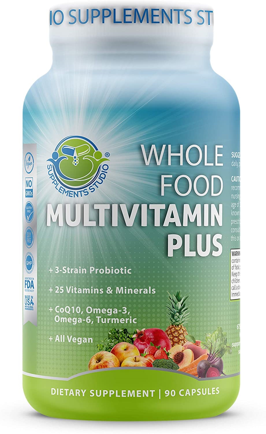 Whole Food Multivitamin Plus - Vegan - Daily Multivitamin for Men and Women