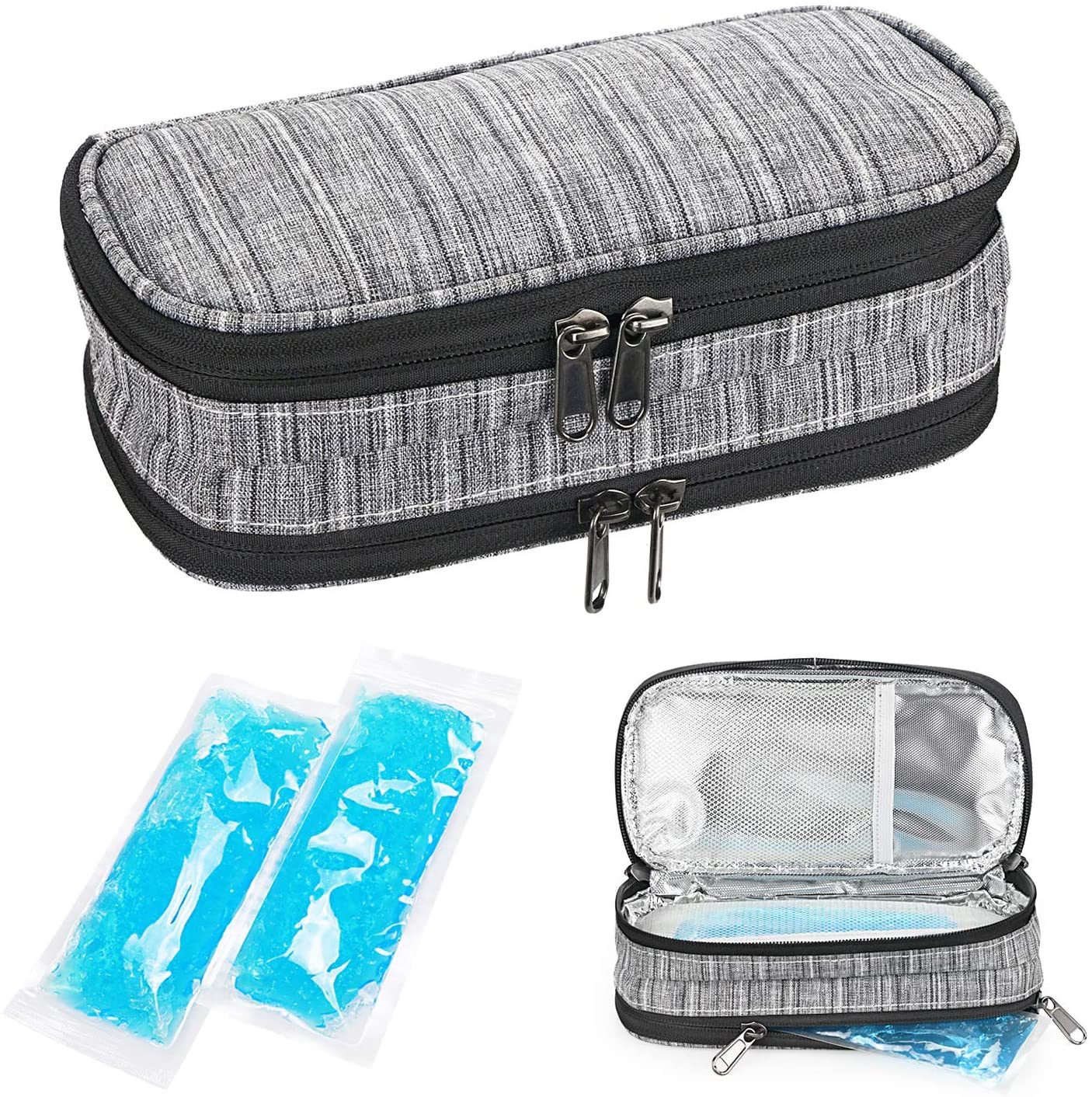 YOUSHARES Insulin Cooler Travel Case, Double Layer Handy Medication Insulated Diabetic Carrying Cooling Bag for Insulin Pen