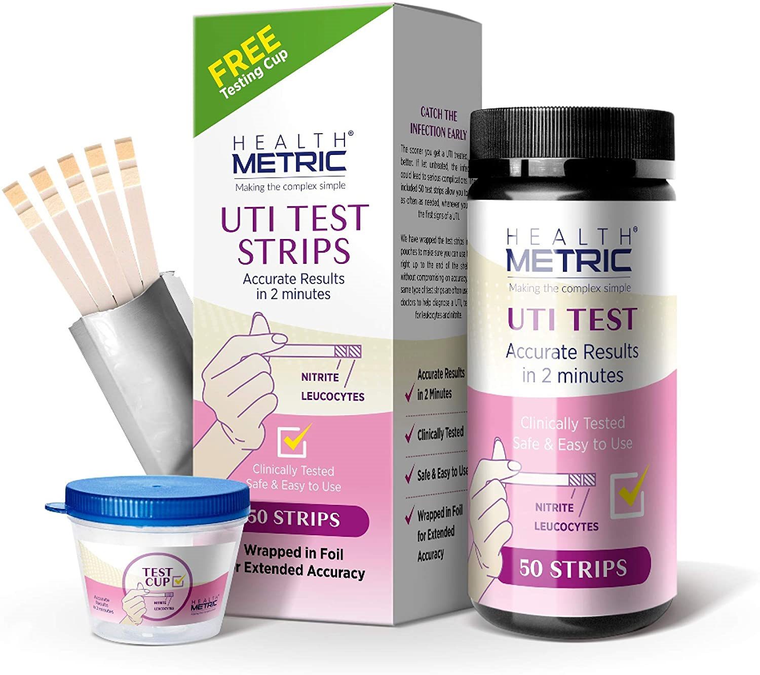 UTI Test Strips for Women & Men - Easy to Use at Home Urinary Tract Infection Testing Kit